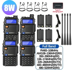 Портативная трехмощная рация Baofeng UV-5R 8 Вт/5 Вт, высокомощная Двухдиапазонная портативная рация большого радиуса действия UV 5R, 4 шт.
