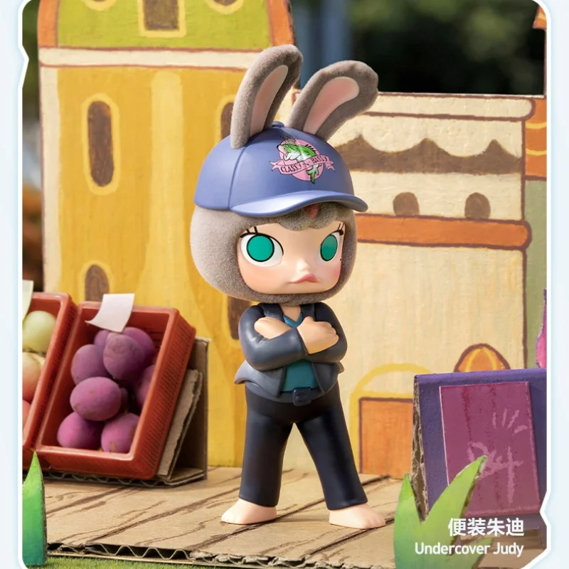 Popmart Authentieke Molly × Zootopia Serie Blind Box Molly Judy Nick Beeldjes Mystery Box Speelgoed Cartoon Trendy Speelgoed Leuk Cadeau