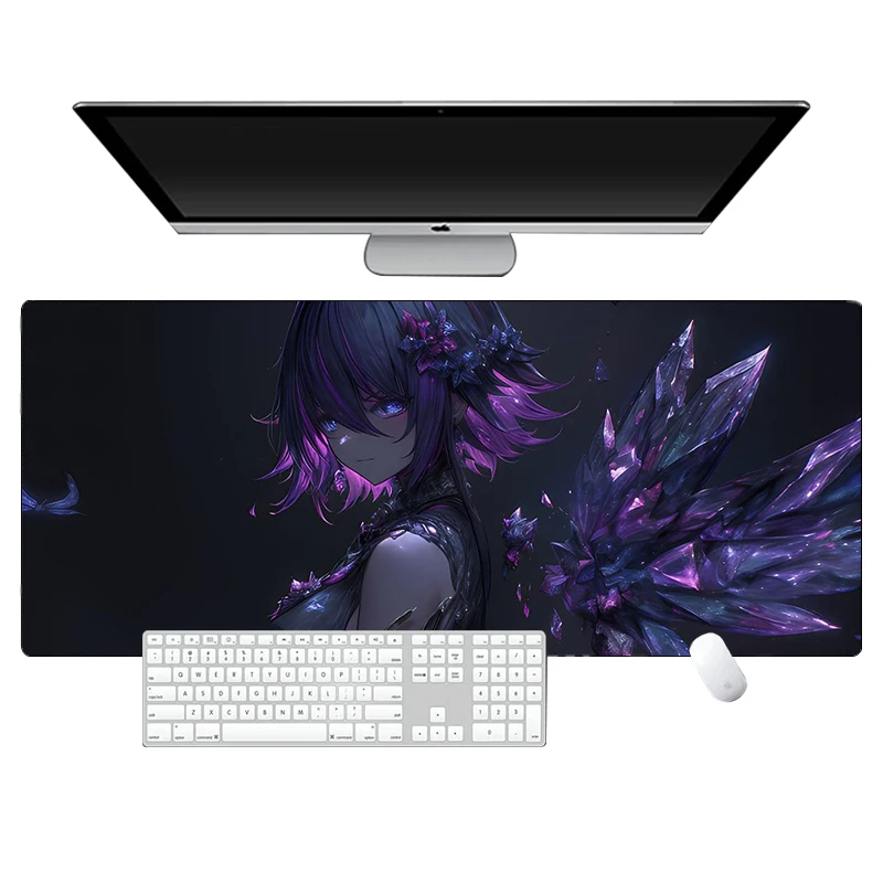 Anime swordswoman Mouse Pad Game Laptop Play Mat 400x900 Extra Large Kawaii Girl Non-slip Mousepad PC Gaming Accessories XXL Rug