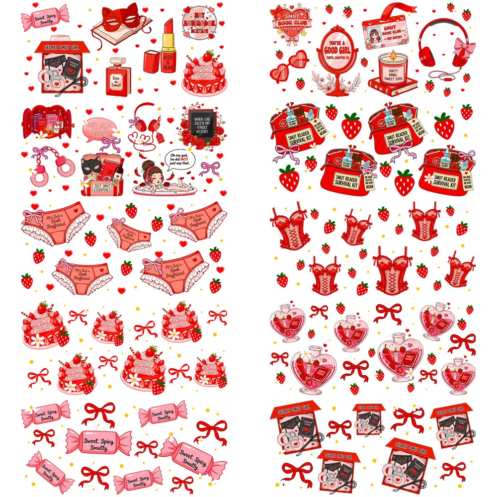 Funny Secret Smut Girl UV Sticker waterproof Party DIY Decals 3D transfers uvdtf tumbler seal stickers 16oz uv dtf cup wraps