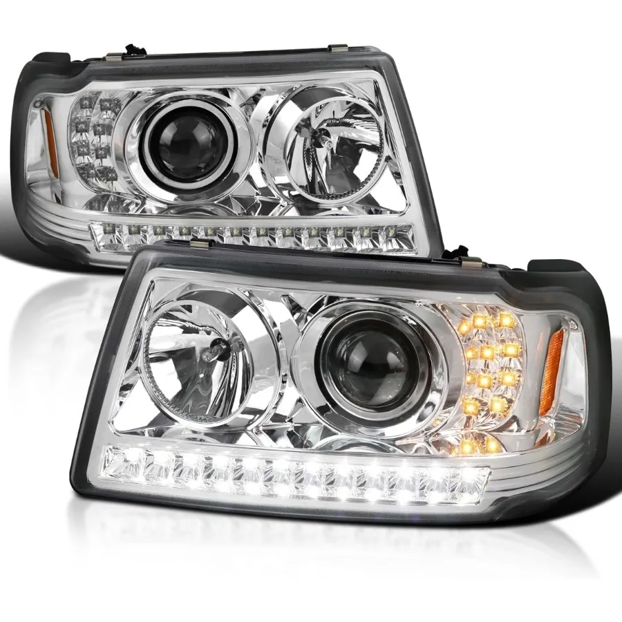 

Хромированные фары проектора со светодиодной лентой и светодиодным указателем поворота, совместимые с левой и правой парной фарой Ranger 2001-2011 гг.