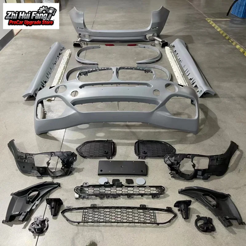 

Подходит для BMW X5 F15, модифицированные MT, большие передние и задние бамперы, боковые юбки, выхлопная труба, автомобильный пластик