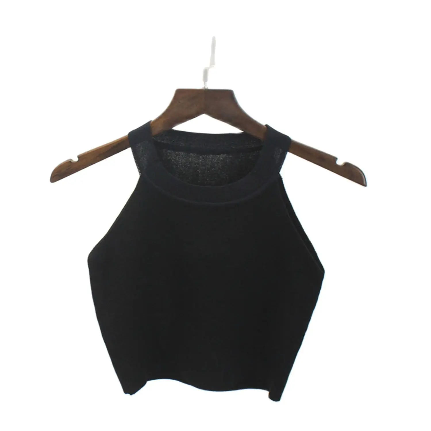 Women Short Sweater Vest Orders All-match Strapless Halter Female Slim Sleeveless Coat Outer Wear Navel Tank Top