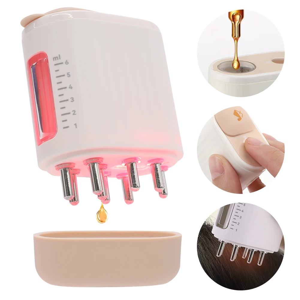 Electric Intelligence Scalp Massage Applicator Hair Care Essential Oil Ball Massage Red Light Vibration Hair Generative Artifact