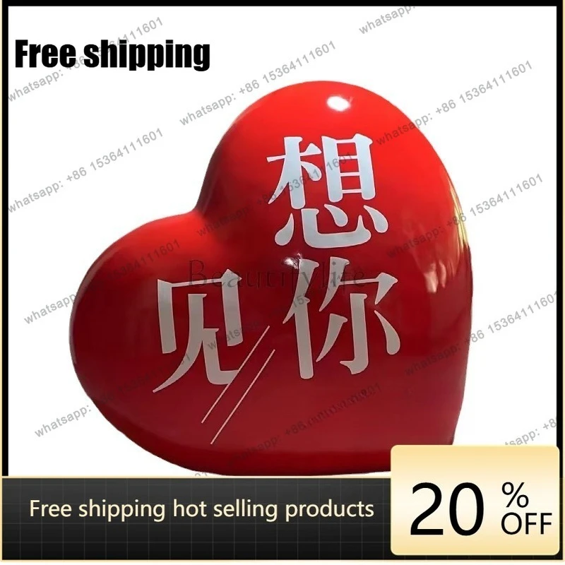 Love sculpture large ornament outdoor shopping mall fiberglass plastic sculpture scenic spot photo clock in