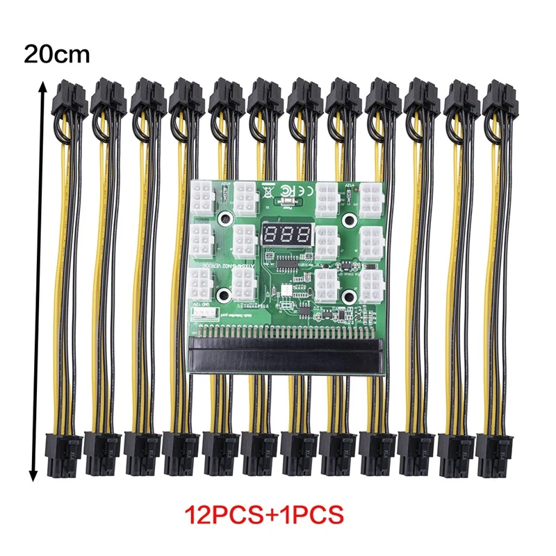 Power Conversion Board ,12 Ports Server Power Conversion Board 12Pcs 6Pin Power Cord With Toggle Switch