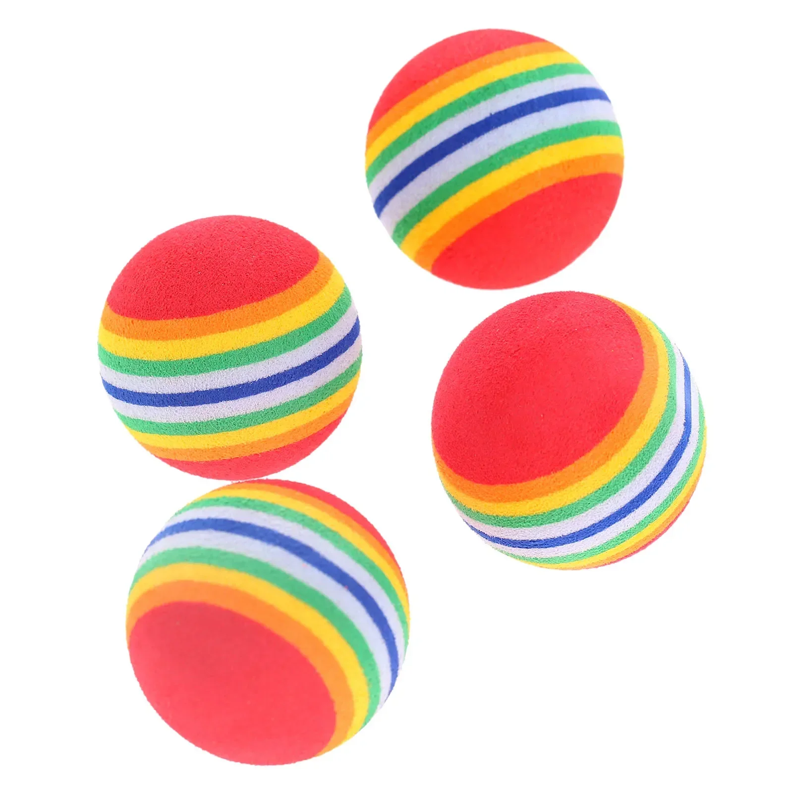 10Pcs 38mm Soft Golf Swing Practice Foam Balls Sponge Practice Rainbow Balls Cute Small Pet EVA Toys Outdoor Golf Training Balls