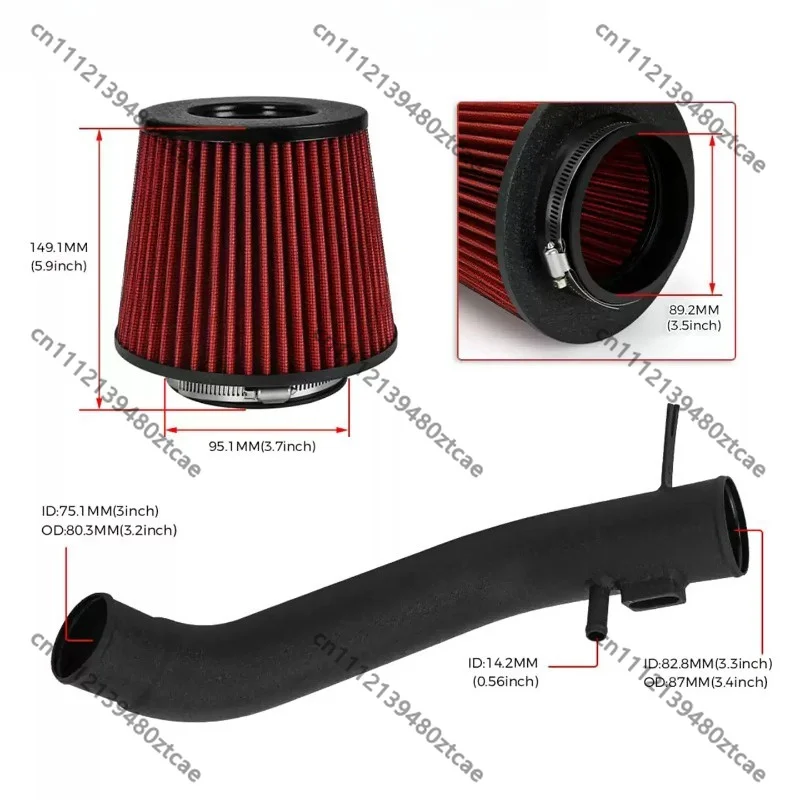 Racing Modified Mushroom High Flow Air Filter, Engine Intake Tube Air Filter Assembly Intake Kit