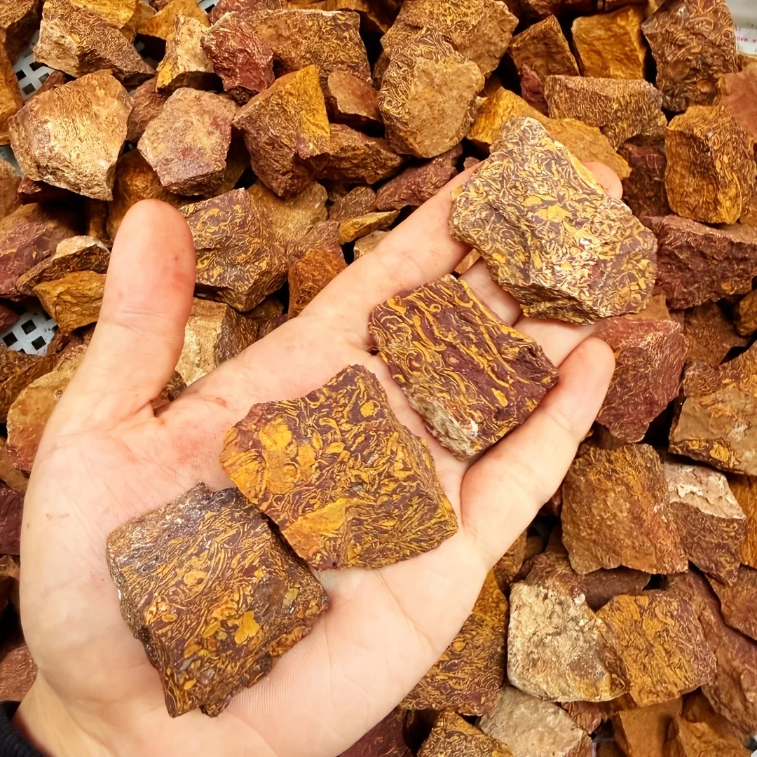 Natural Golden Silk Jade Rough Stone Gobi Quartzite Jade Raw Rock Collection Home Decor Meditation Healing Crystal Gift