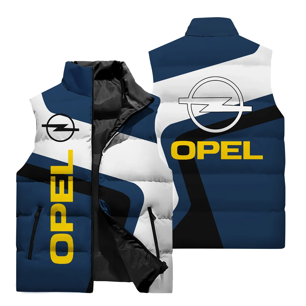 OPEL Printed Pattern Vest Winter Outdoor Sports Sleeveless Jacket Street Fashion New Coldproof Warm Cotton Vest Oversized M-6XL