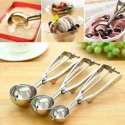 Stainless Steel Spoon Spring Handle Kitchen Stainless Ice Cream Mash Potato Scoop Kitchen Accessories Wholesale 3 Size for Choos