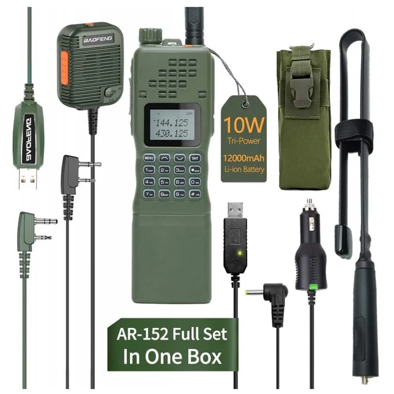 Baofeng AR-152 15W Walkie Talkie Powerful CB Two way Radio 12000mAh Battery Tactial Long Range AN PRC-152 Dual Band Transceiver