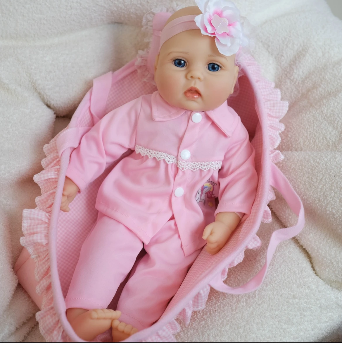 16" Sweet Reborn Baby: Cute Doll With Big Eyes Resembles Newborn!  Soft Skin, Visible Veins.  Ideal Toy & Caring Friend for Kids