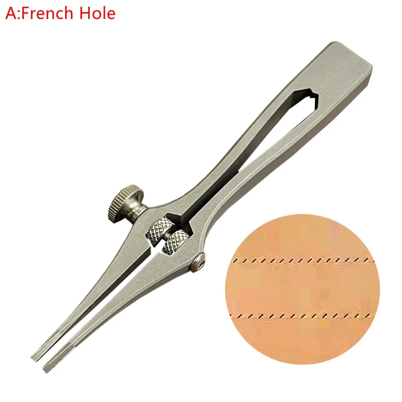 High Carbon High Chromium Stainless Steel Adjustable Spacing Leather Punching Tool 1-6MM Leather Chisel French Style