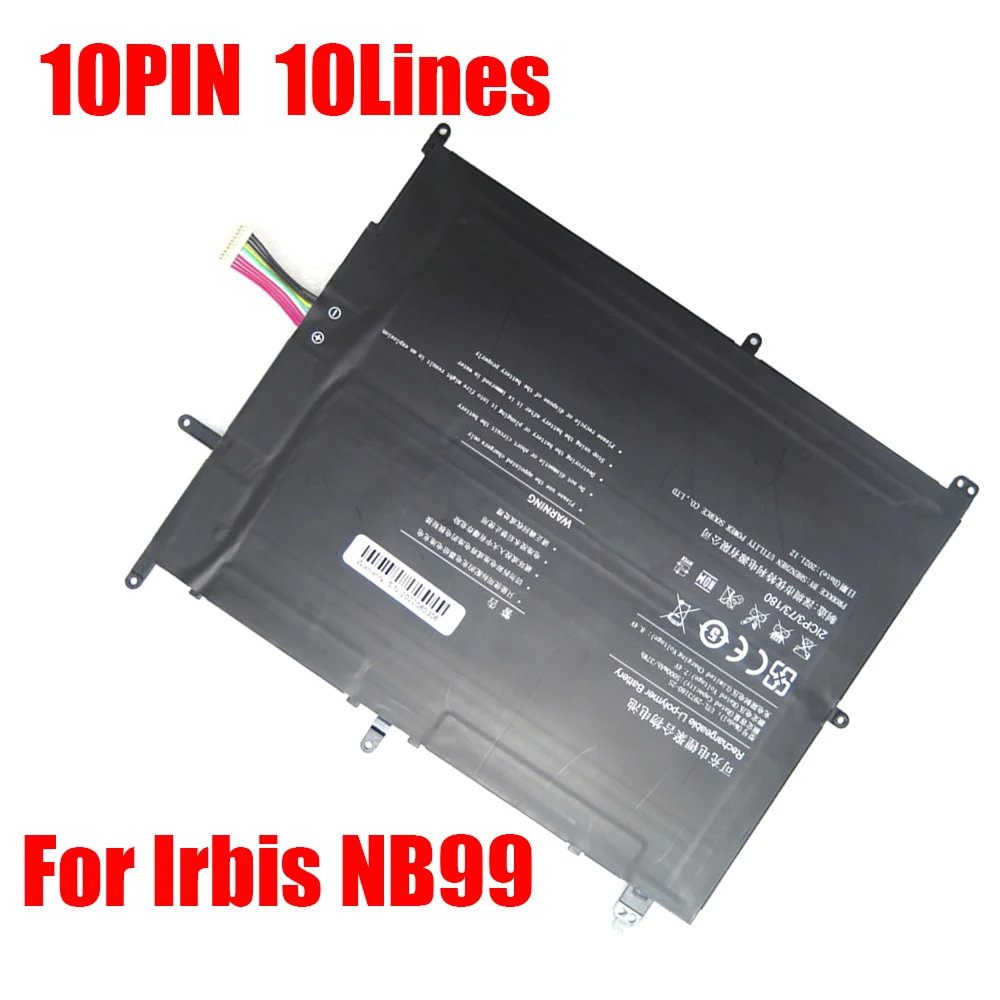 Laptop Battery For Irbis NB500 NB550 NB600 10PIN 7Lines For Irbis NB99 MLP2874170-2S 10PIN 10Lines 7.4V 4600MAH 30.04WH
