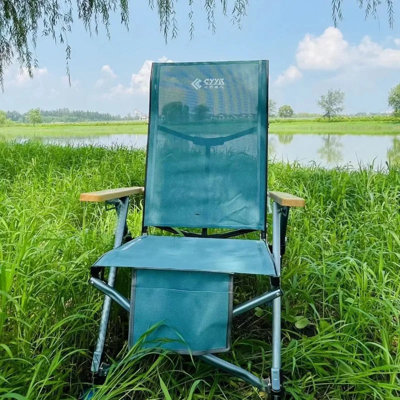 Fully Collapsible Fishing Chair Reclining Comfort Breathable Mesh Portable Terrain Heavy Duty Folding Seat for Outdoor Camping