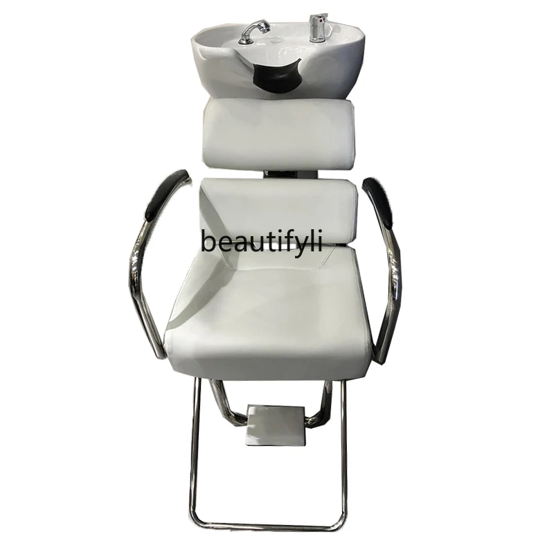 

Half Recliner Shampoo Chair for Hair Salon Hairdressing Beauty Salon Flush Shampoo Japanese Sitting Hair-Washing Chair