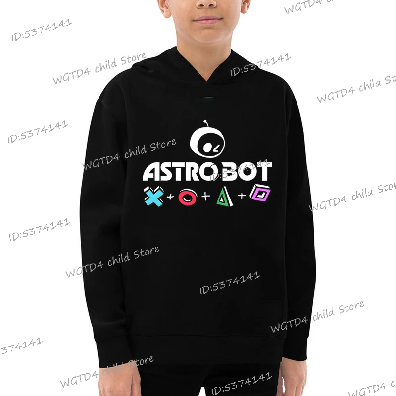 Fashion Spring Autumn Creative Astro Bot Hoodie Kids Graphic Sweatshirts Boys Girls Long Sleeve Hooded Game Astros Robot Hoody