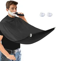 Delantal de barba para hombre, delantal de afeitado de pelo negro, soporte para recortador de Ib, recogedor de barba, herramientas de limpieza del hogar impermeables