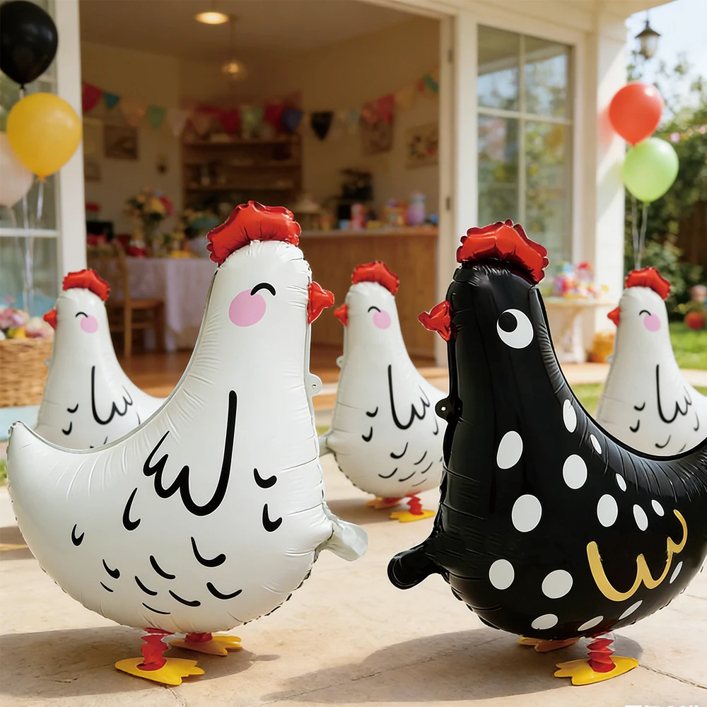 Walking Chicken Balloon, 3D Fu - Heavy Equipment Birthday Theme ulasan dan harga