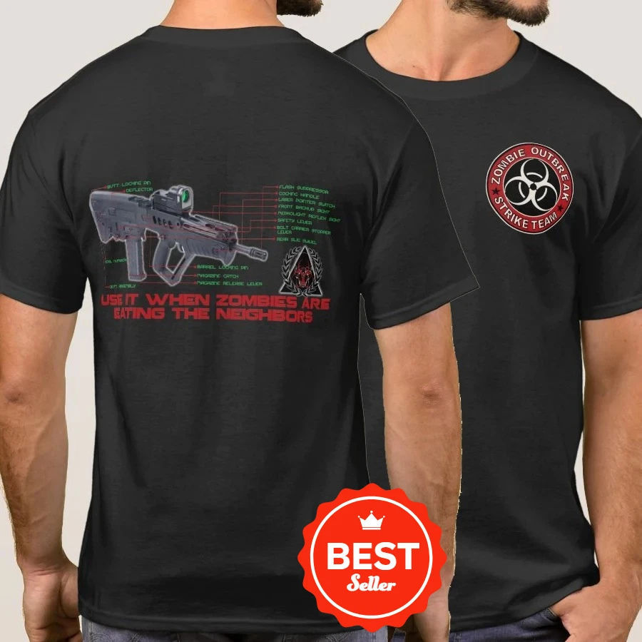 Zombie Killer Elite Task Force Tavor Assault Rifle T-Shirt 100% Cotton O-Neck Short Sleeve Summer Casual Mens T-shirt Streetwear