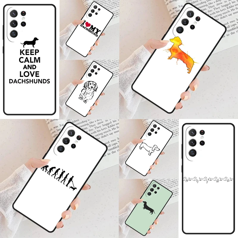 Dachshund Doxie Dackel Cute Phone Case For Samsung Galaxy S24 S23 S22 S21 Ultra S10 Note 10 Pro S20 Plus FE S9 S8 Cover