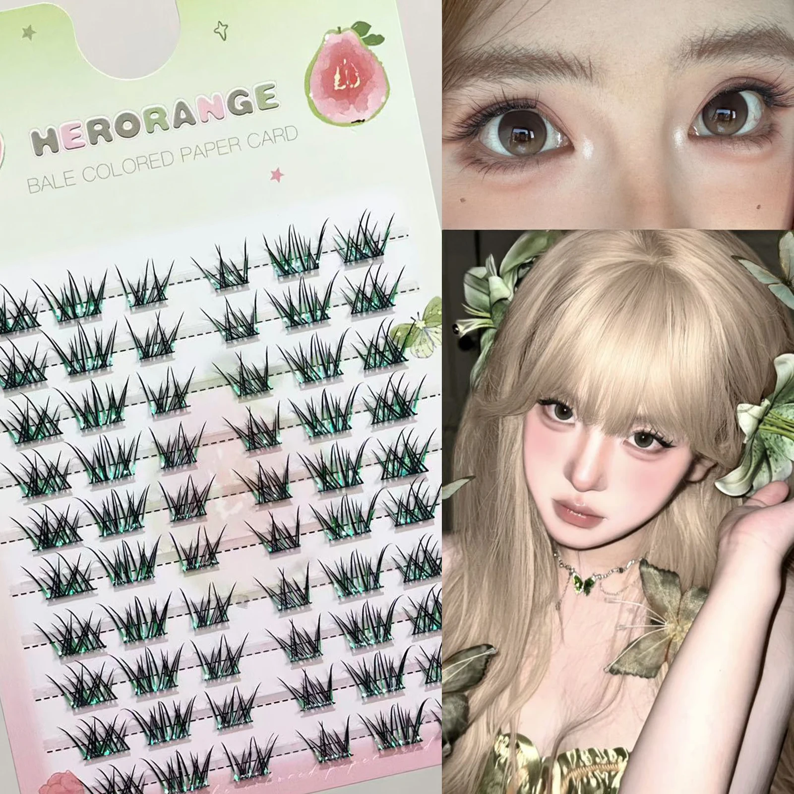 التدرج اللون الثعلب-مانغا نمط لاش ملحقات ثلاثية الأبعاد منحني الرموش الصناعية الطبيعية تبحث عن المرحلة التصوير اليومي تأثيري #2