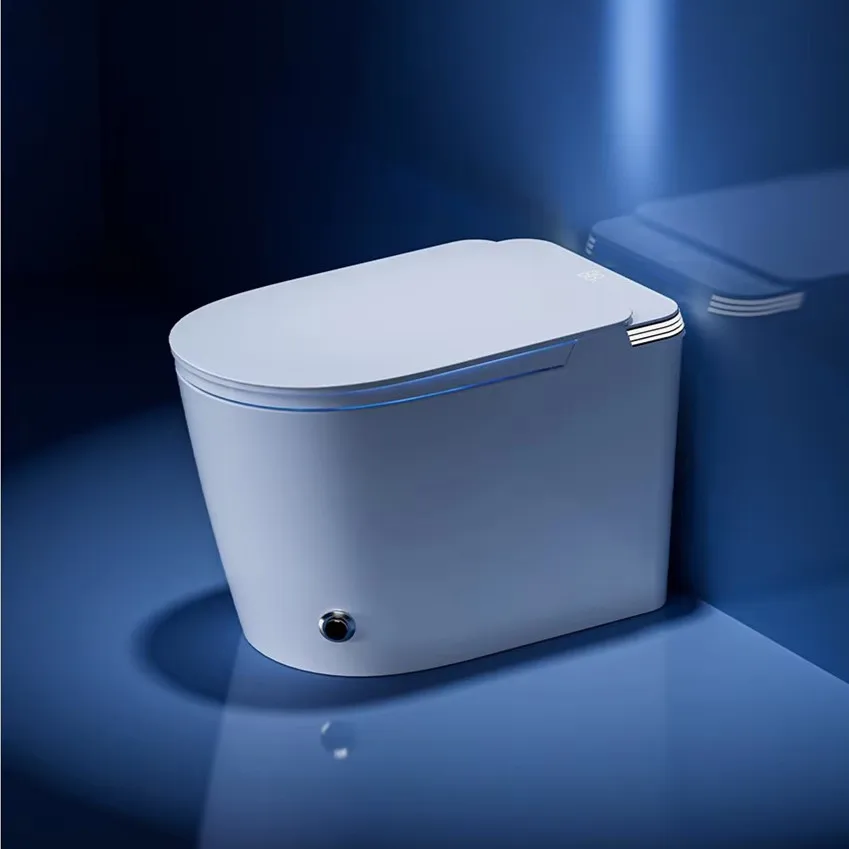 تصميم جديد للأدوات الصحية للفندق P Trap Smart Wc المرحاض السلطانية السيراميك التلقائي قطعة واحدة المرحاض الذكي الذكي #4