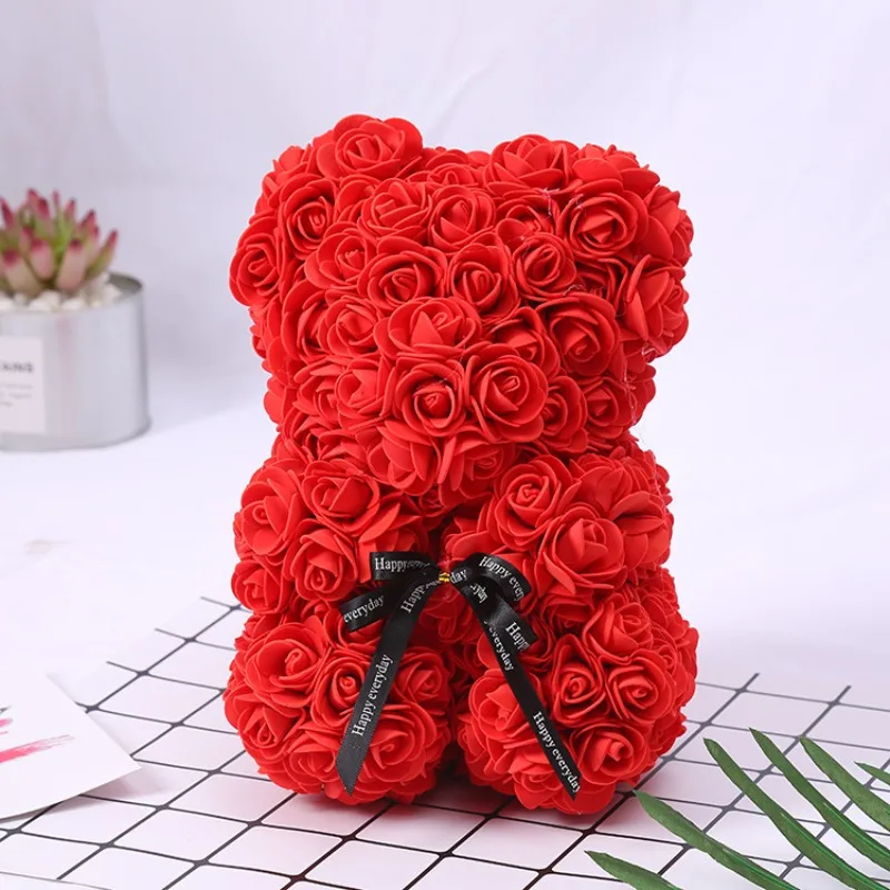 

Artificial Flowers Rose Bear Girlfriend Anniversary Christmas Valentine's Day Gift Birthday Present For Wedding Party