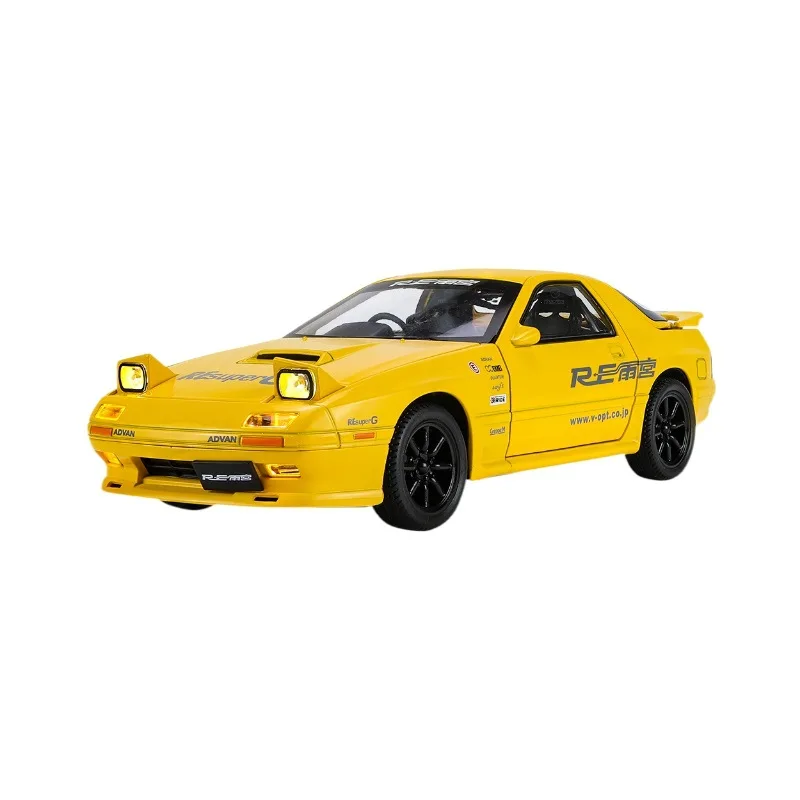 1:24 Mazda RX7 RX-7 Supercar Legering Auto Diecasts & Toy Vehicles Auto Model Geluid en licht Trek Auto Speelgoed voor Geschenken