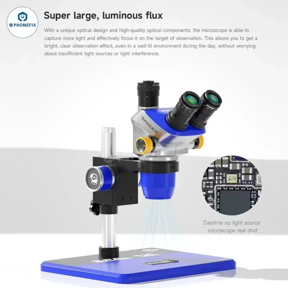 Mechanic Super X Pro-B11/ TSD LAB PCB Soldering Trinocular Stereo Zoom Microscope Continuous Variable Magnification 6.5X-52X