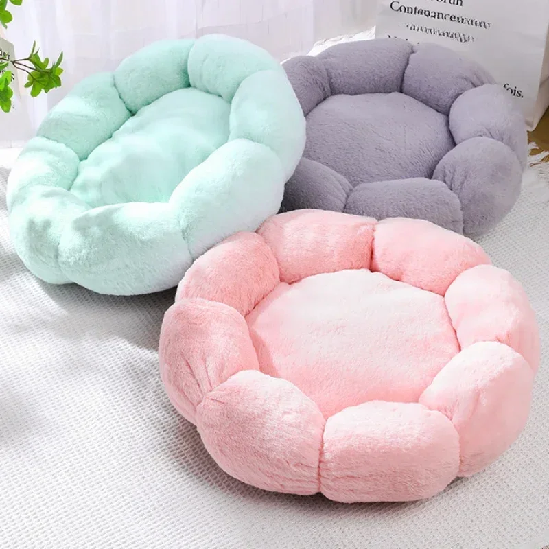 

Winter Plush Pet Cat Bed Round Beds Dog Pet Supplies Mat Four Seasons Universal Round Pet Litter 라탄 Cat House Cat House