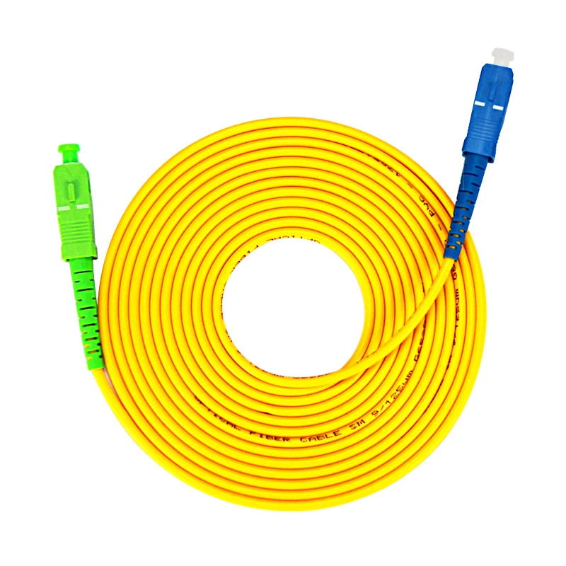 Jumper SC UPC to SC APC, Single Mode Optical Fiber Patch Cord, 3.0mm, PVC, G657A, SM FTTH Optic Cable, 1m, 2m, 3M, 5m, 50Pcs