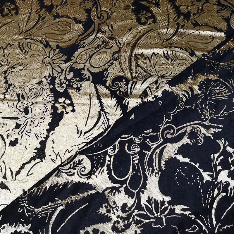 

Золотая линия парча жаккардовая ткань костюм пальто ветровка одежда ткань европейский бренд модный дизайн швейный оптовый материал