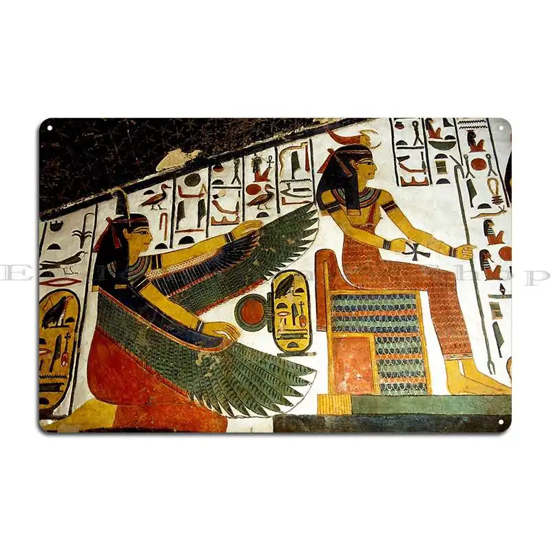 Egyptian Goddesses Ma At And Serket E905 0394 Metal Sign Customize Mural Custom Plaques Rusty Tin Sign Poster