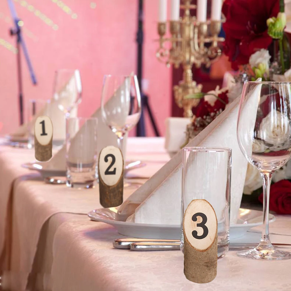 

10pcs Numbers 0-10 Table Banquet Table Seat Party Wedding Decoration Wooden Table License Plate Cards