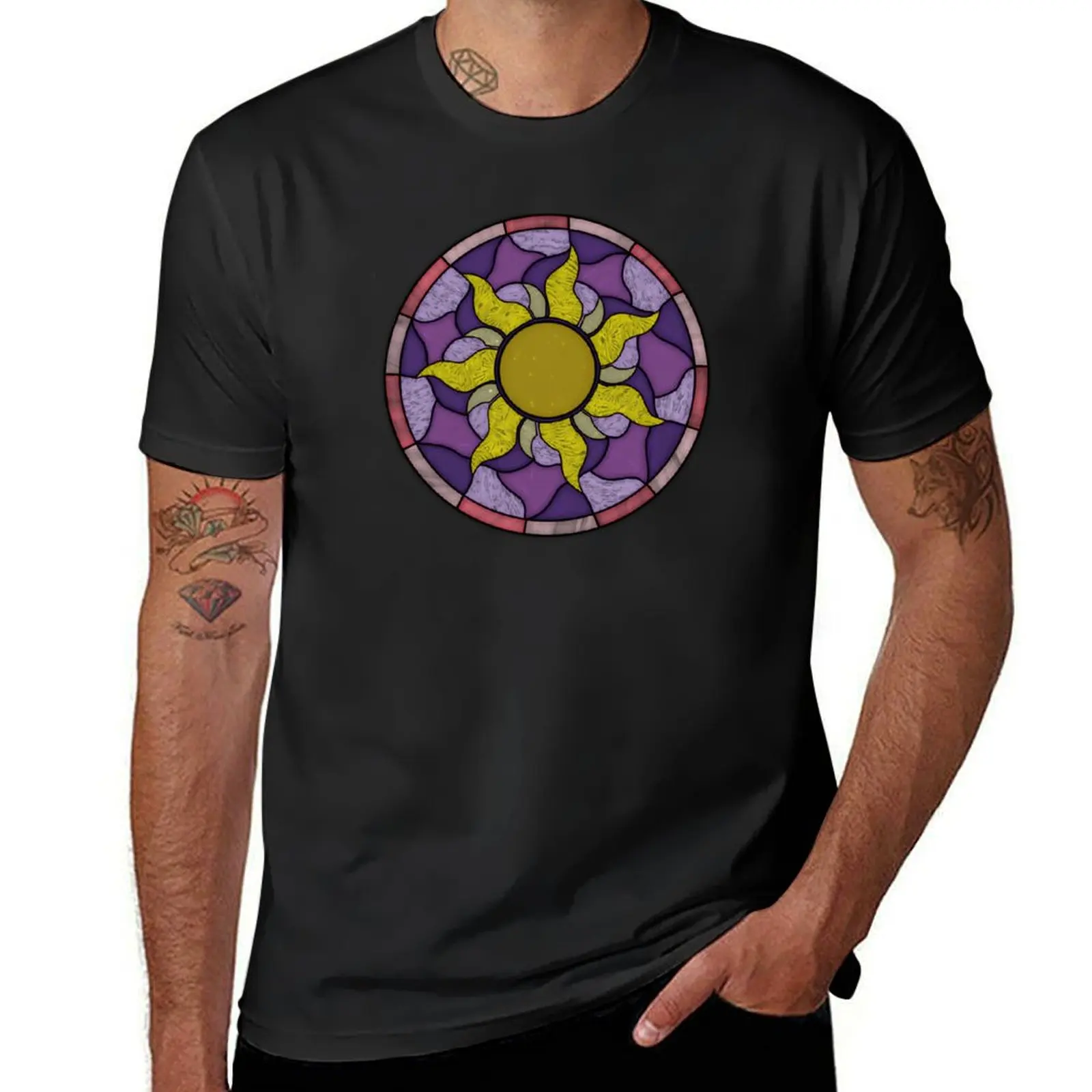 Tangled Sun Stained Glass T-Shirt customizeds cute clothes graphics mens clothes