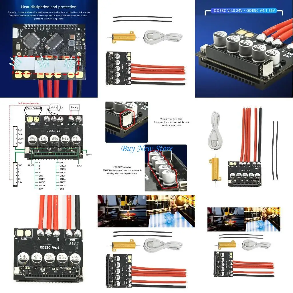 

20CE ODESC V4.0 Single Drive Brushless Motor Controller Precise Motor Control Motor Power Driver