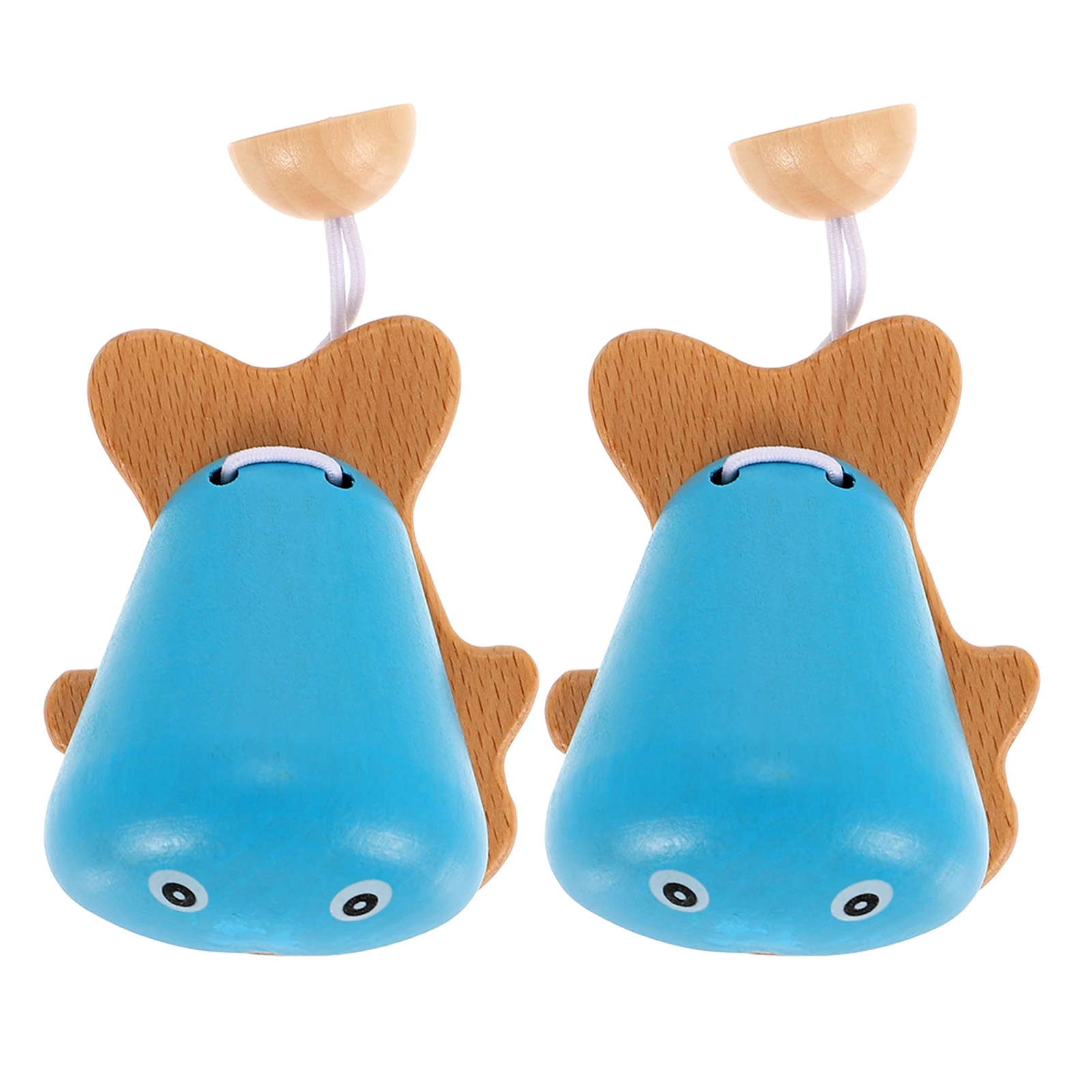 

2 Pcs Wood Kids Toy Household Children Toy Boy Wear resistant Castanet Music Perception Fish Toddler Intelligence Visual