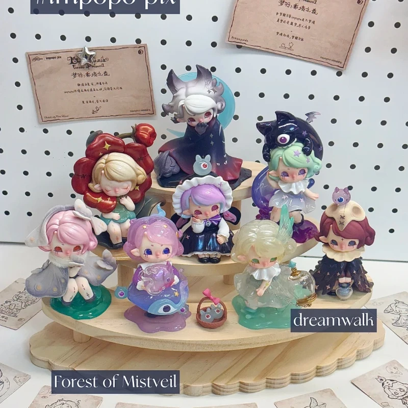 HERE IMPOPO PIX Dreamwalk Misty Forest Series Blind Box Mini Trendy Figure Desktop Ornament Cute Collectible Doll Surprise Gift