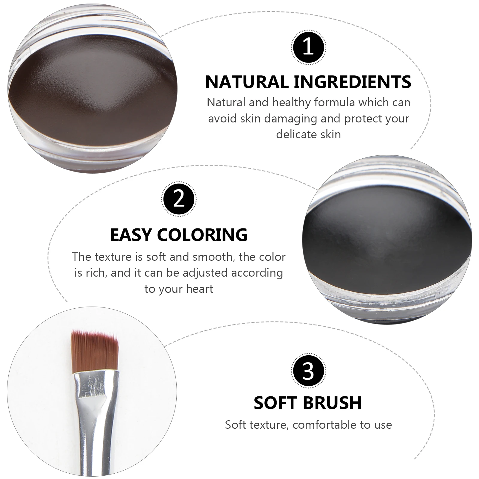 

2pcs Waterproof Eyeliner Gel Eyebrow Powder Set Matte Shimmer Eye Shadow Cream For Long Lasting Smudge Proof Eye Makeup