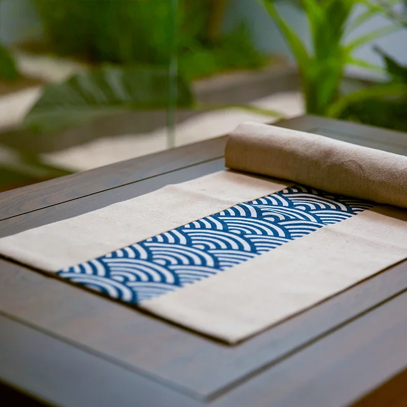 

Cotton and linen table flag tatami small table flag cotton and linen tablecloth Chinese zen coffee table flag simple Japanese te
