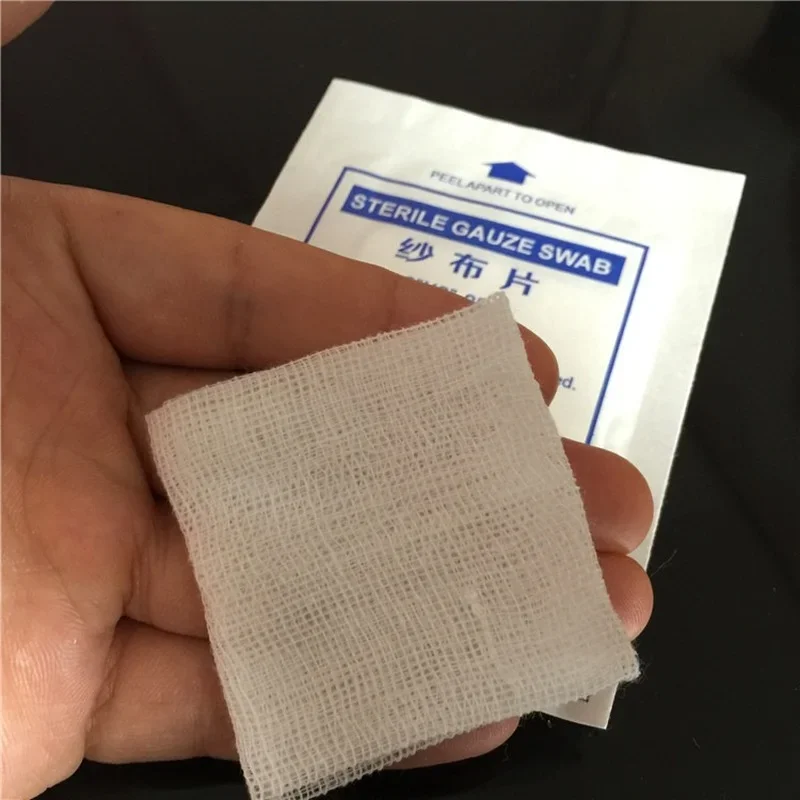 Imagem -05 - Absorvente Gauze Dressing Tape Patch Algodão Kit de Primeiros Socorros de Emergência Descartável Ferido Molho Gaze Esponja 10 Pcs