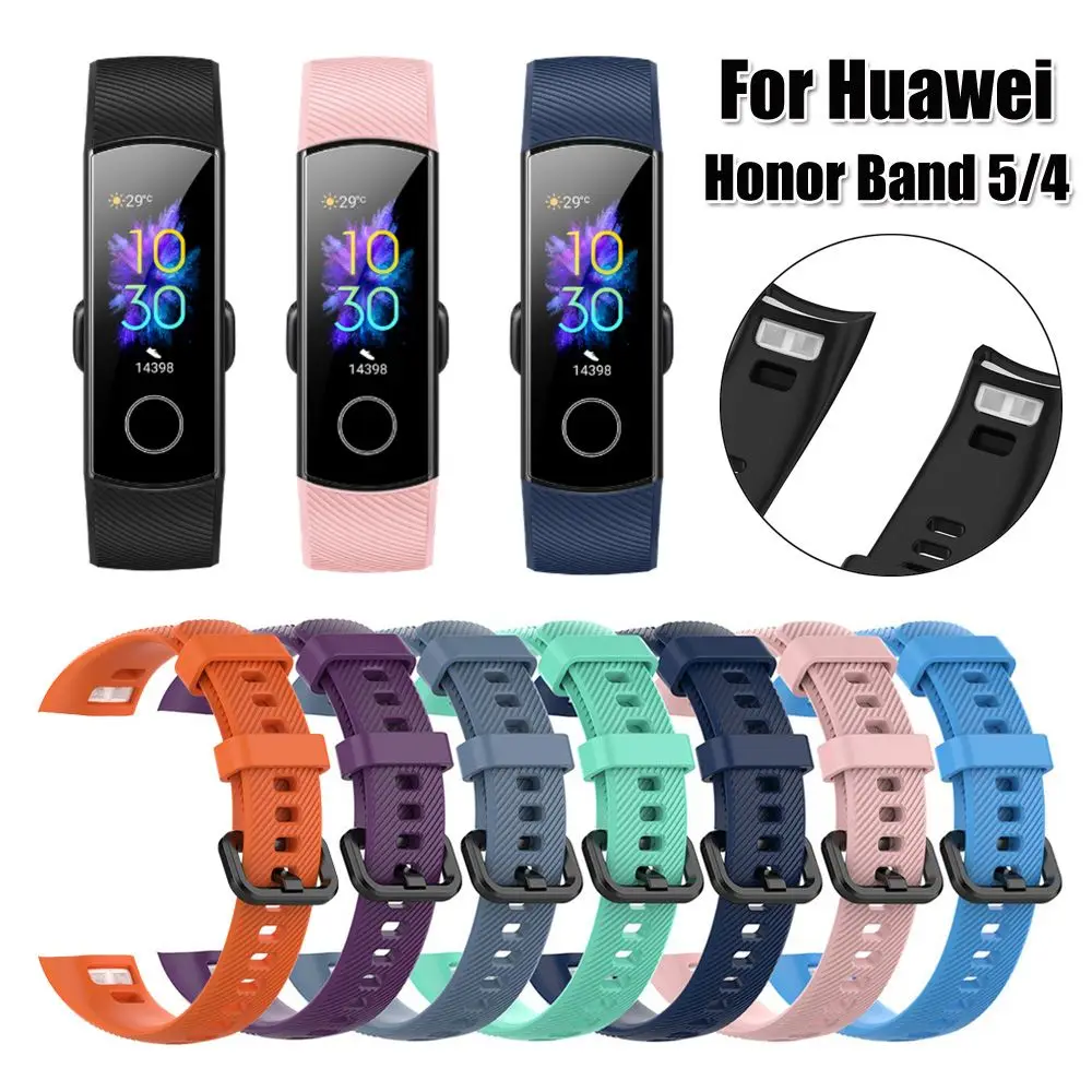 Silicone Watch Band for Honor Band 5 4 Wrist Strap Smart Wristband Replacement Accessories