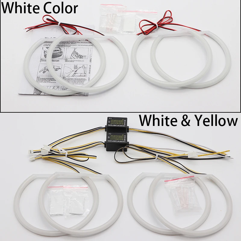 Do BMW serii 3 E46 Sedan Touring Wagon Coupe Compact 1998-2005 Stylizacja samochodu Mlecznobiałe światło SMD LED Angel Eyes Ring Kit — zdjęcie 6