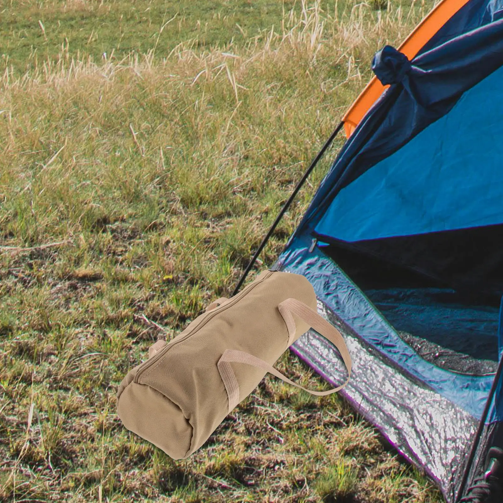 Camping Tent Stakes Storage Bag – Premium Oxford Fabric, Compact & Lightweight for Pegs, Spikes, Nails