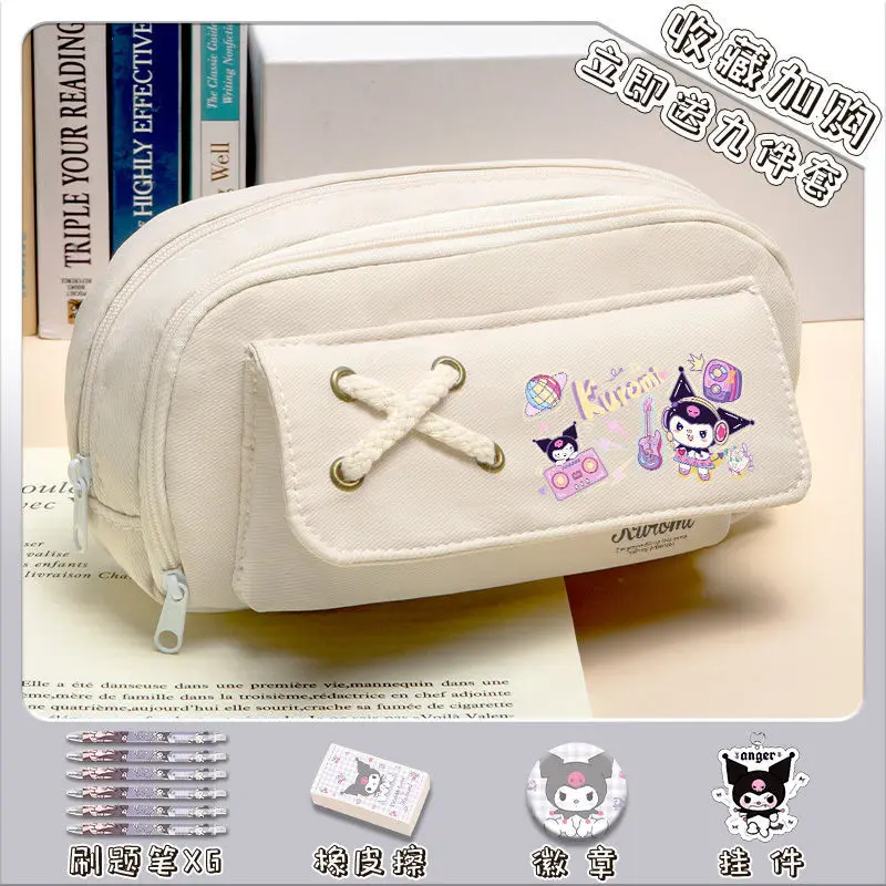 Sanrio New Clow M Pencil Case Student Cute Cartoon Multi-Layer Large Capacity Buggy Bag Stationery Box Multifunctional Zipper