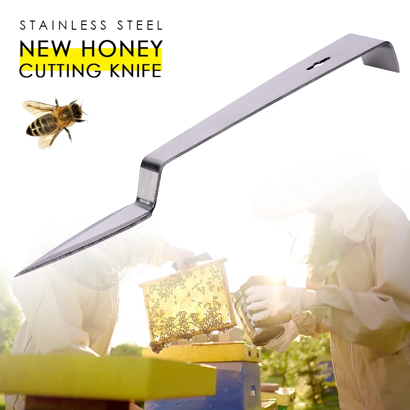 Stainless Steel Bee Honey Scraper Bright Plate Knife Bee Tool Honeycomb and Honey Utility Knife Apiculture Cutting Fork