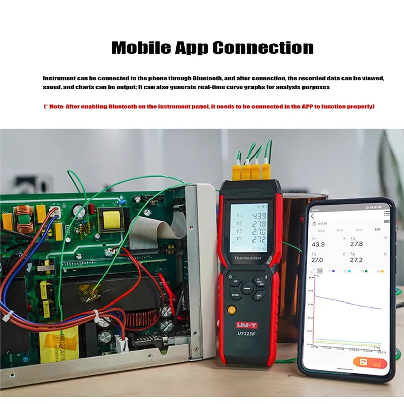 Termómetro termopar de cuatro canales UNI-T UT325F, termómetro de contacto multifunción, termómetro Digital de alta precisión duradero