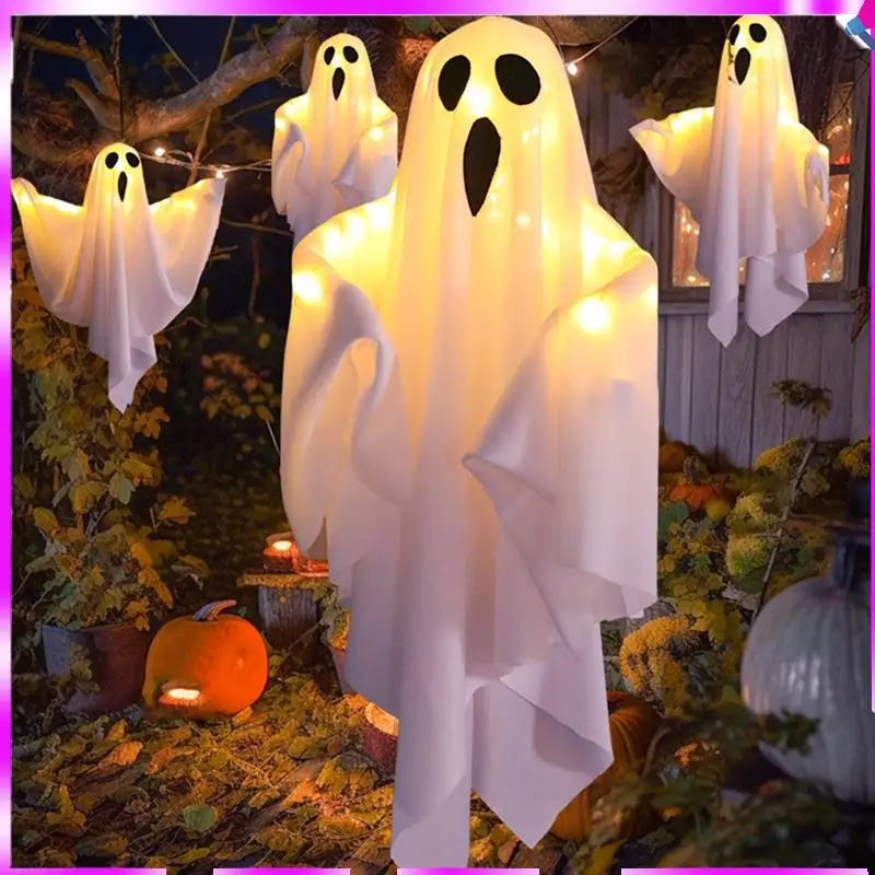 N96R Halloween Dekoration LED Hängelampe Glühende Weiße Geist Horror Innen Layout Atmosphäre Lampe